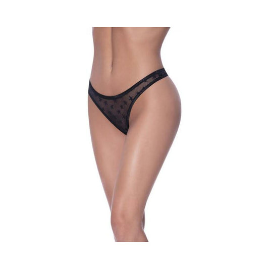 Magic Silk Love Star High Leg High Waist Micro Tanga Black L/xl