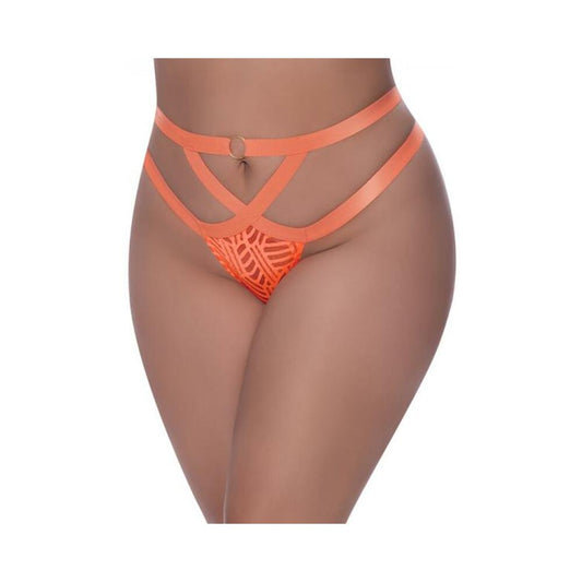 Magic Silk Rude Awakening Cheeky Panty Neon Orange Queen Size