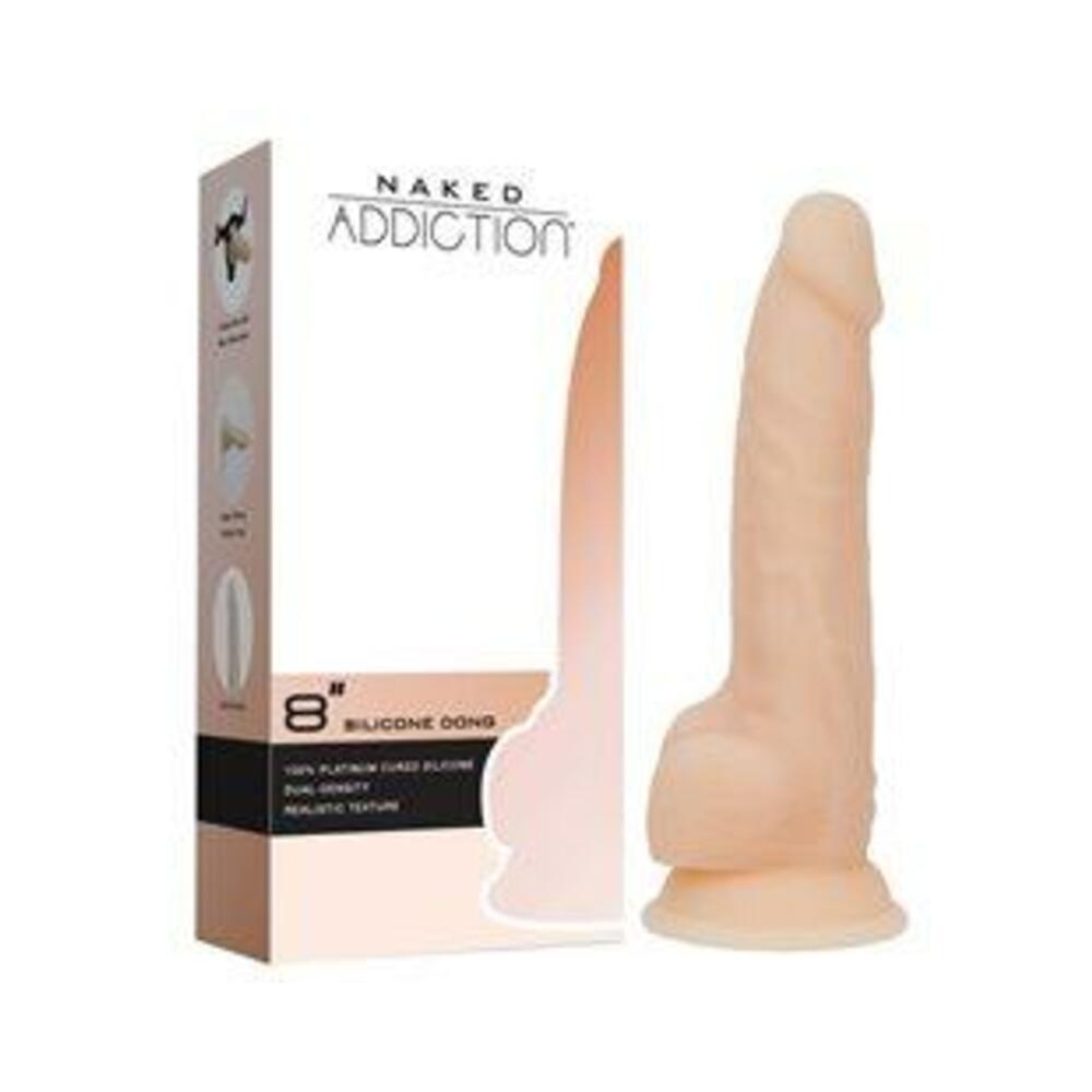 Naked Addiction Dual-density Silicone Dildo 8" Vaniila