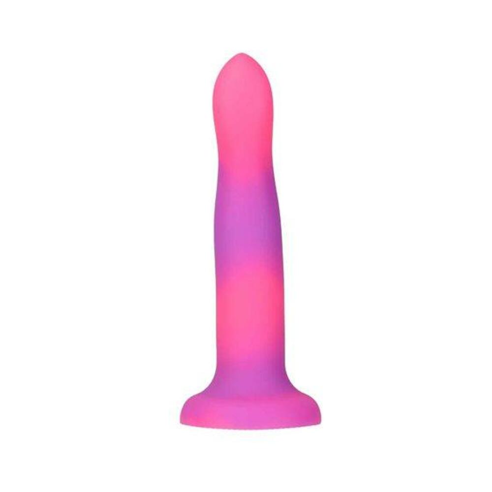 Rave Addiction 8in Glow In The Dark Dildo Pink/purple