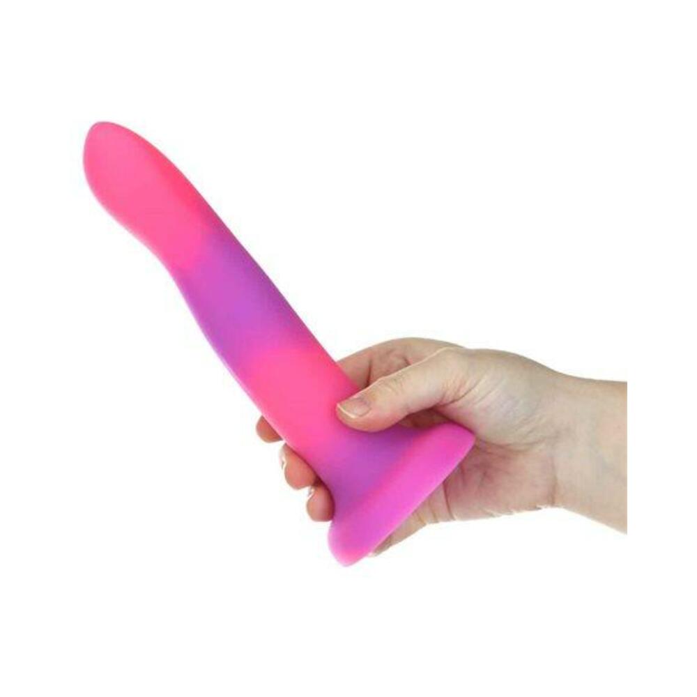 Rave Addiction 8in Glow In The Dark Dildo Pink/purple
