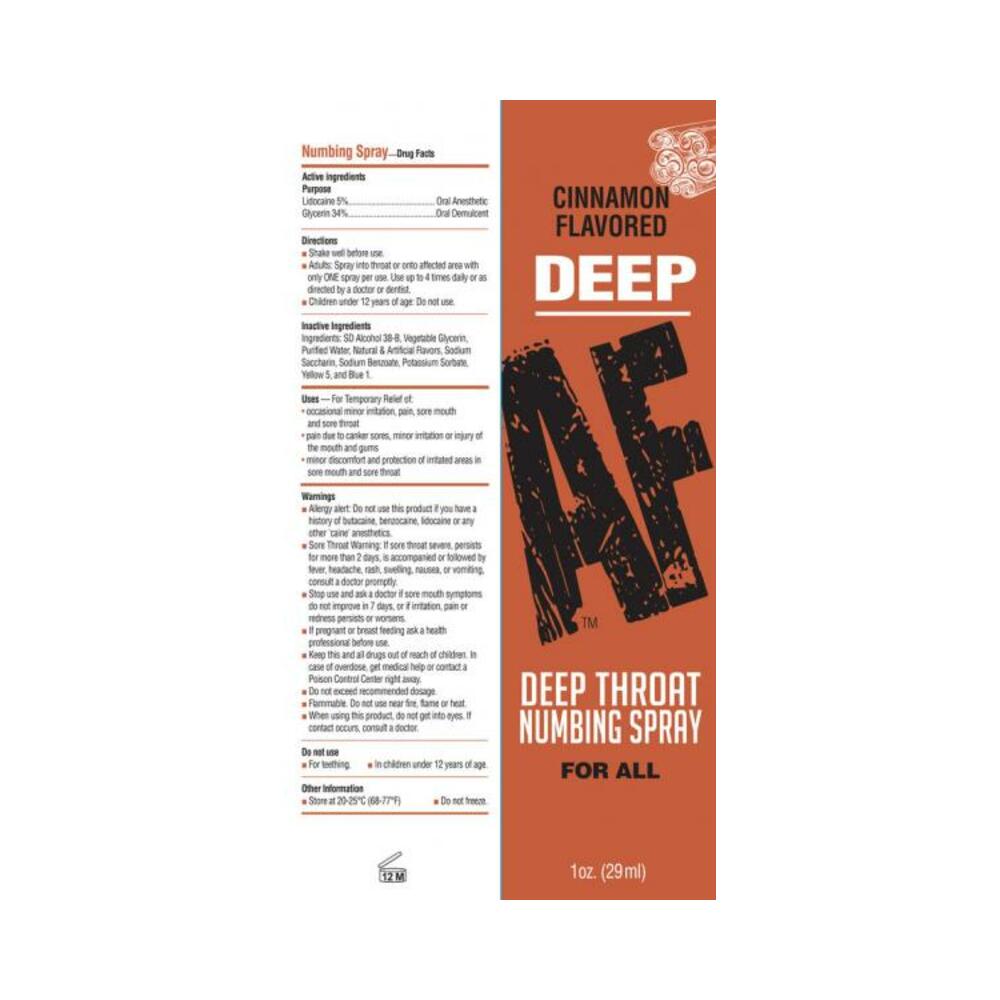 Deep AF Numbing Throat Spray Cinnamon
