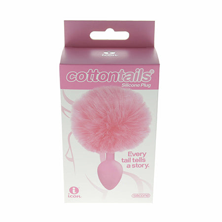 The 9's Cottontails Silicone Bunny Tail Butt Plug - Pink