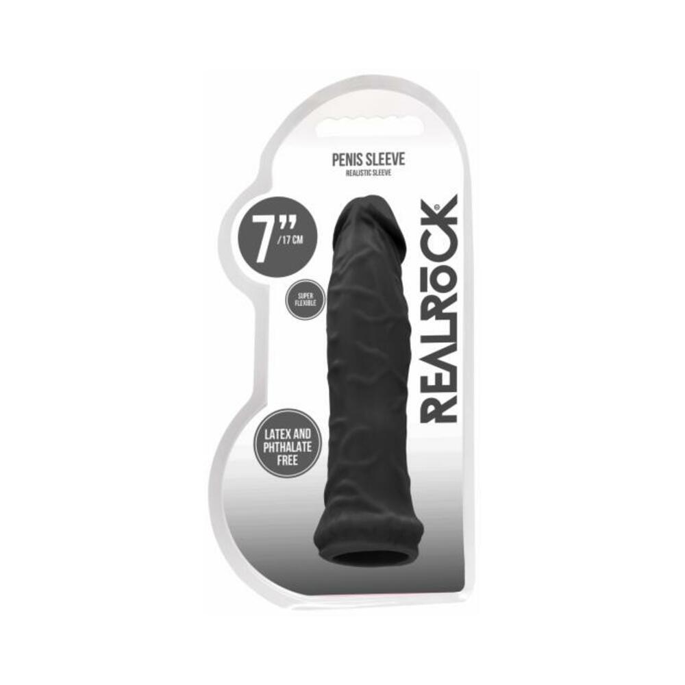 Realrock Skin 6 In. Penis Extender Sleeve Black