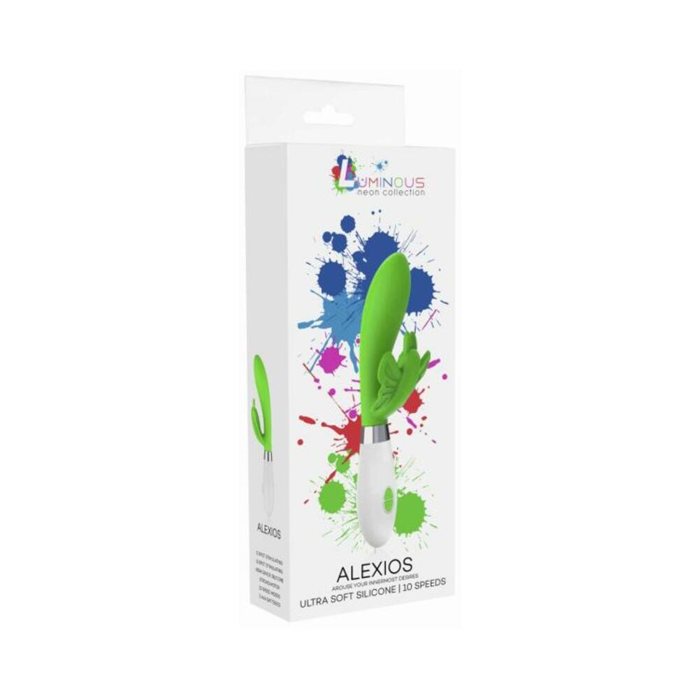 Luna Neon Alexios Ultra-soft Silicone Dual Stimulator Green