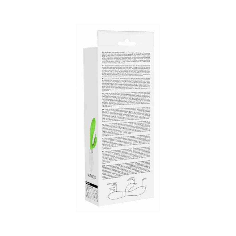 Luna Neon Alexios Ultra-soft Silicone Dual Stimulator Green