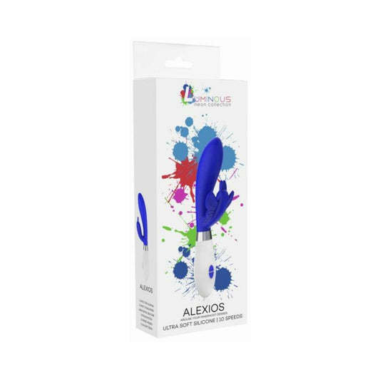 Luna Neon Alexios Ultra-soft Silicone Dual Stimulator Blue