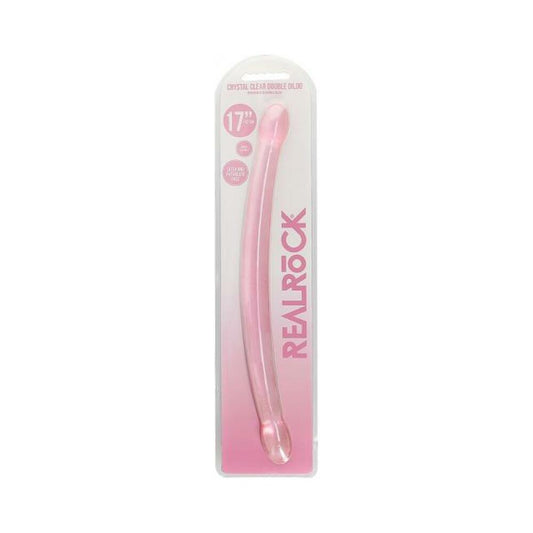 Shots Realrock Crystal Clear 17" Double Dildo  - Pink