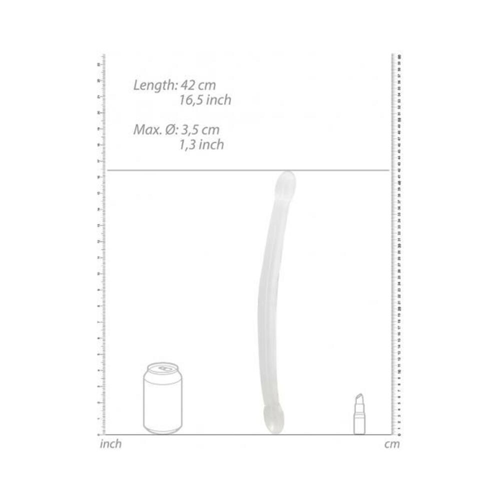 Shots Realrock Crystal Clear 17" Double Dildo  - Transparent