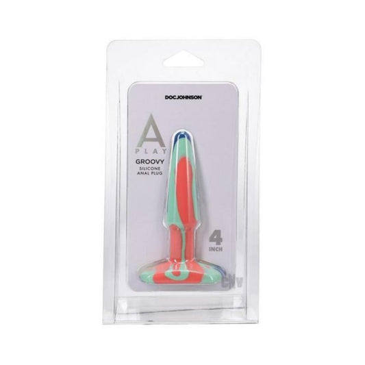 A-play Groovy 4 In. Silicone Anal Plug Sunrise