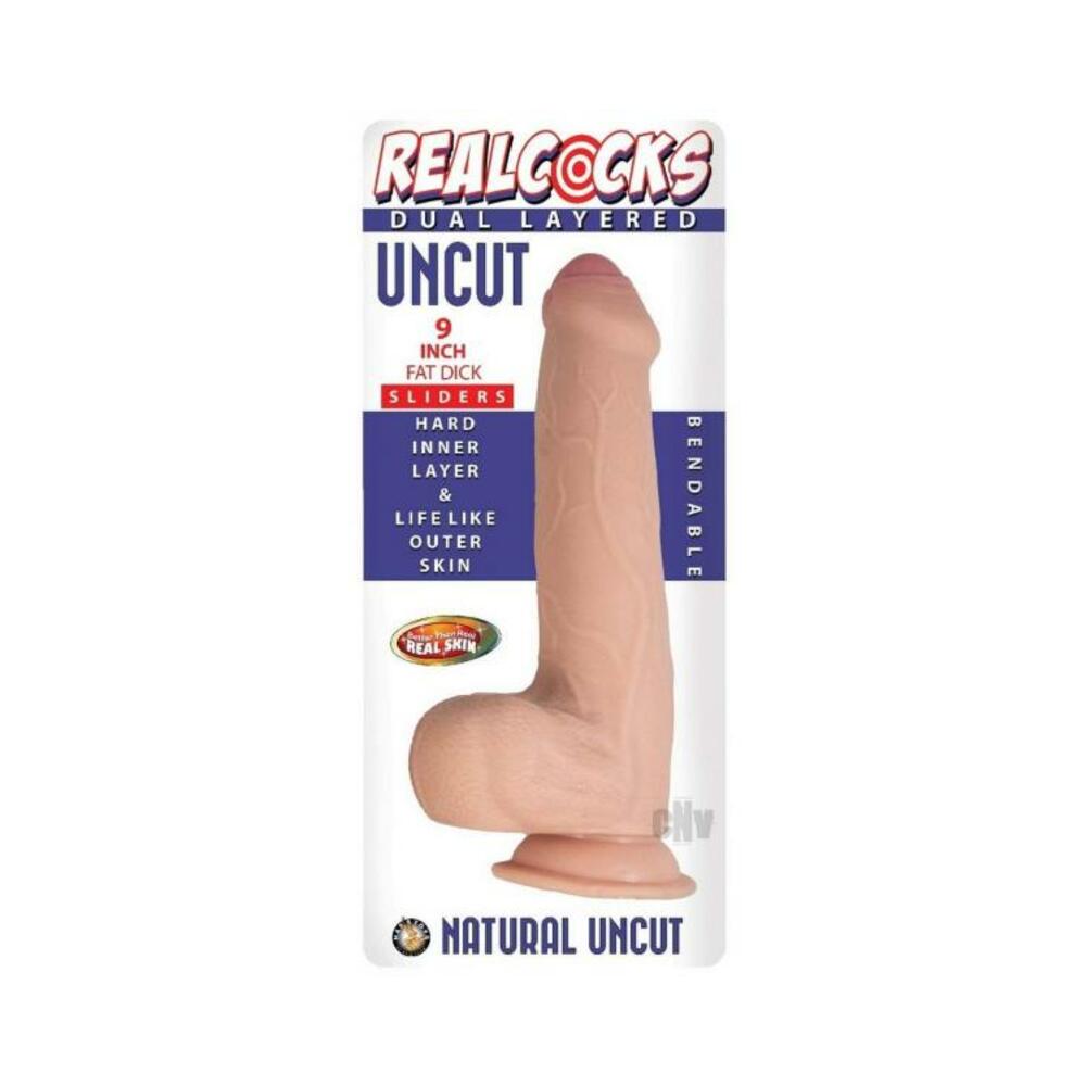 Realcocks Dual Layered Uncut Slider Fat Dick 9 In. Light