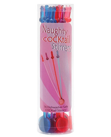 Naughty Cocktail Stirrers 16 Per Pack Assorted Colors