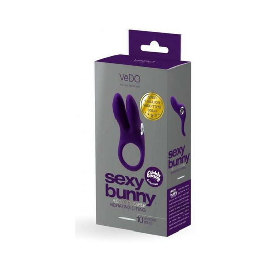 Vedo Sexy Bunny Rechargeable Ring - Deep Purple