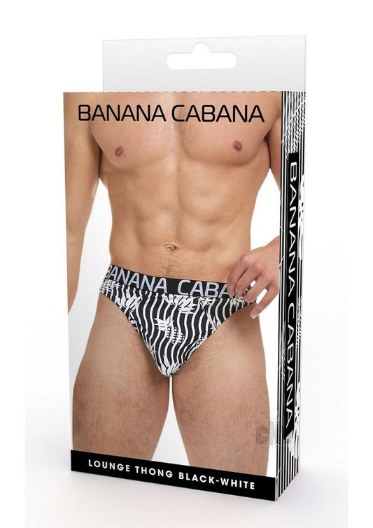 Banana Cabana Thong Sm/md Blk/wht