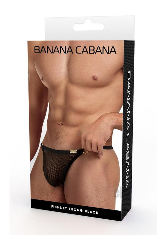 Banana Cabana Gstring Mesh Lg/xl Black
