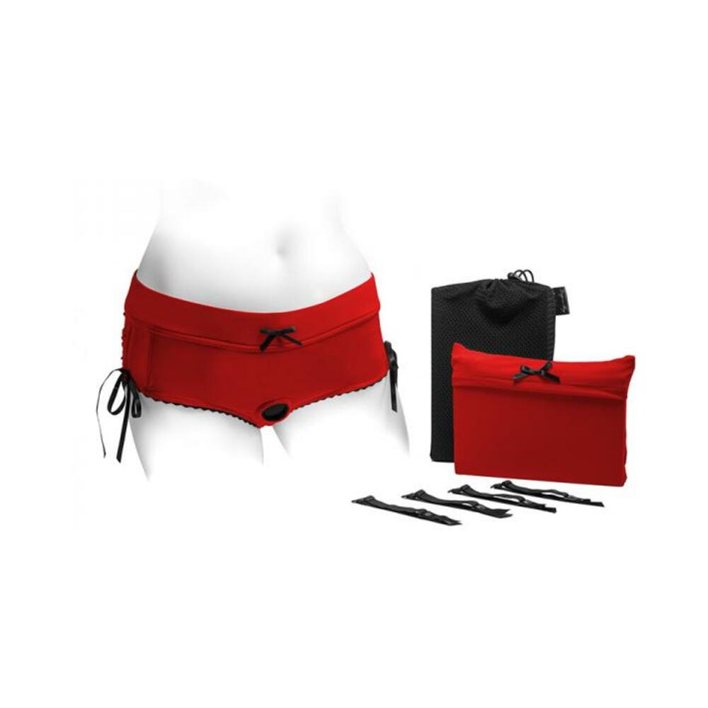 Spareparts Sasha Cinch Booty Short Harness Red/black Size Xl