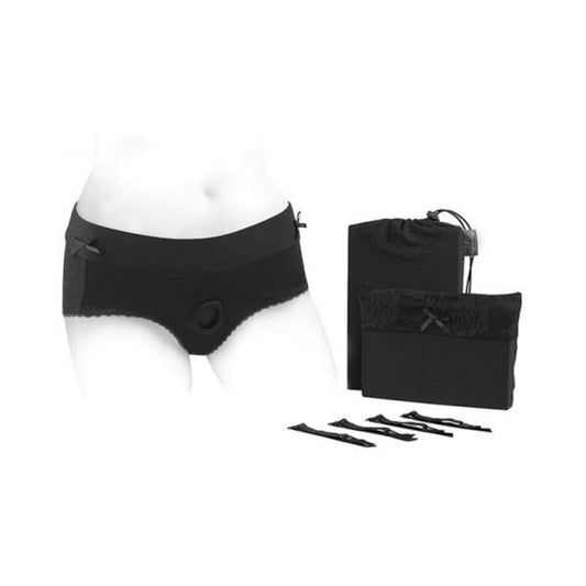 Spareparts Bella Cleavage Booty Short Harness Black Size 3xl