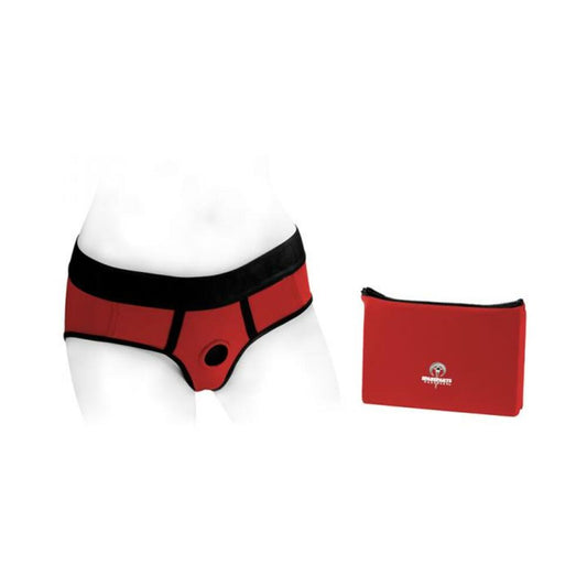 Spareparts Tomboi Nylon Briefs Harness Red/black Size Xs