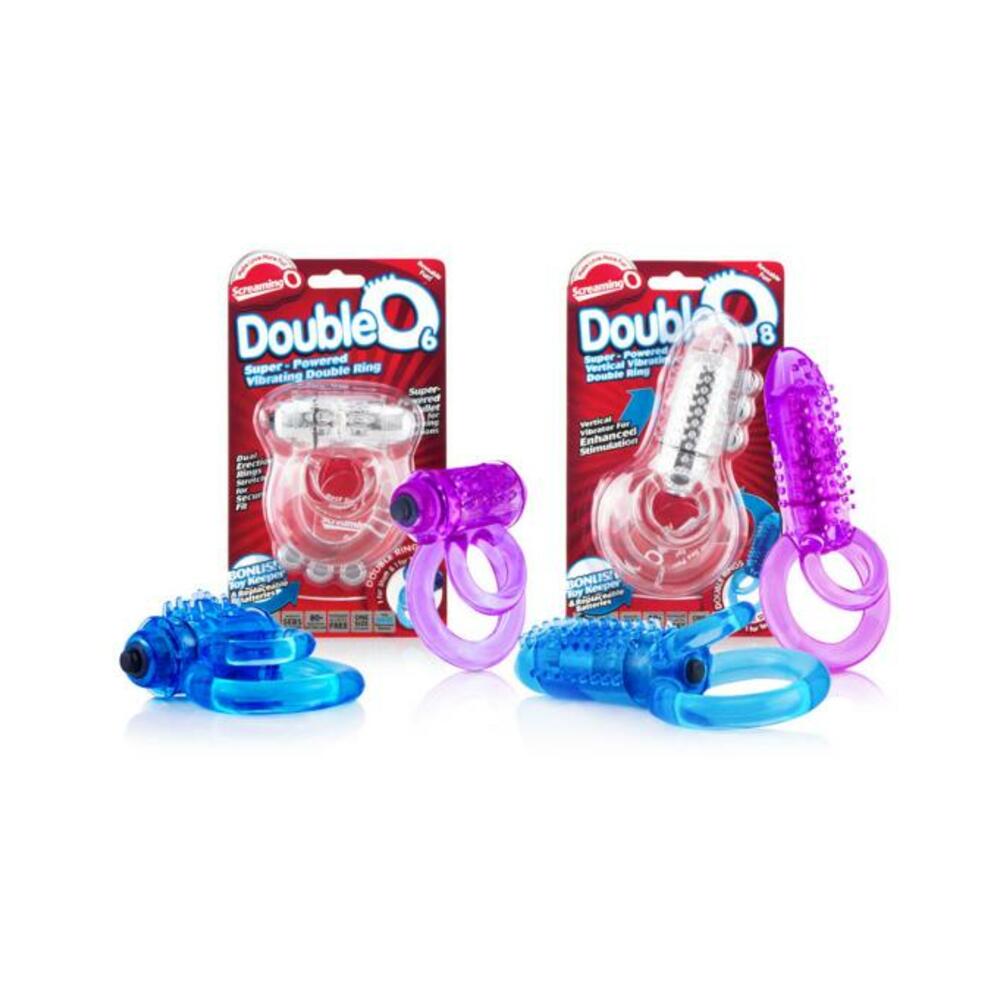 Double O 8 Vibrating Double Cock Ring Assorted Color