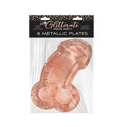 Glitterati Penis Rose Plates 8pk