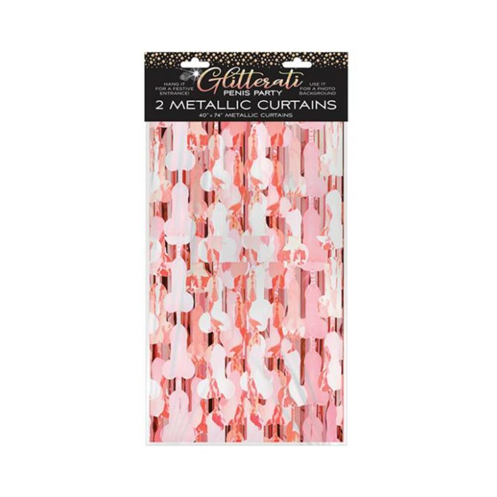 Glitterati Penis Foil Curtain Set Of 2