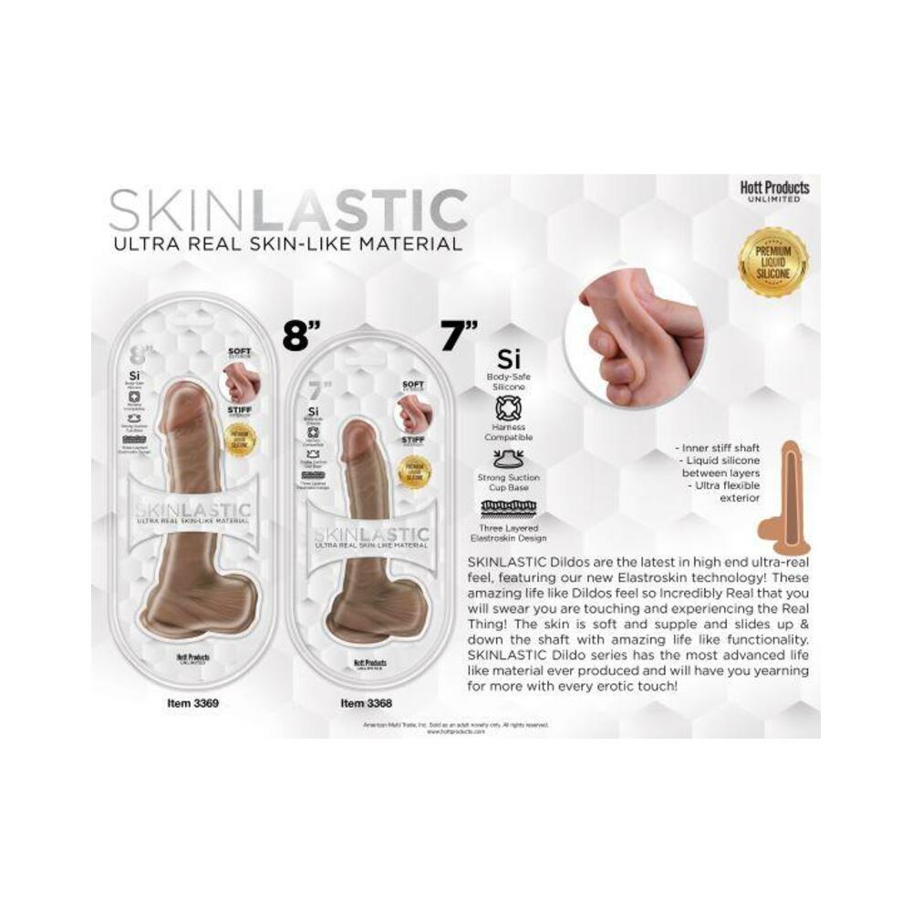 Skinsations Skinlastic Sliding Skin Dildo With Suction Base 7 In.