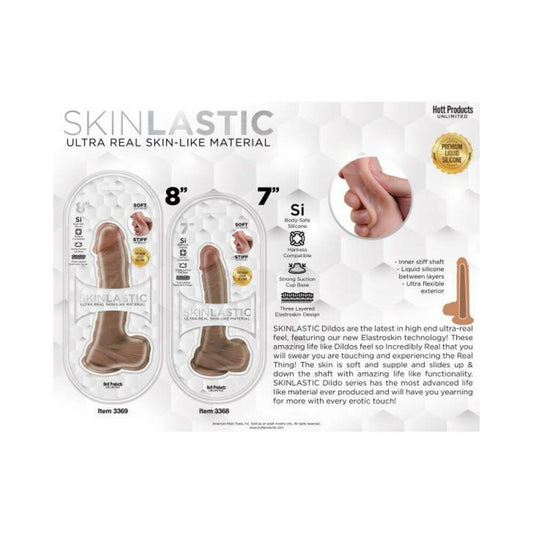 Skinsations Skinlastic Sliding Skin Dildo With Suction Base 8 In.