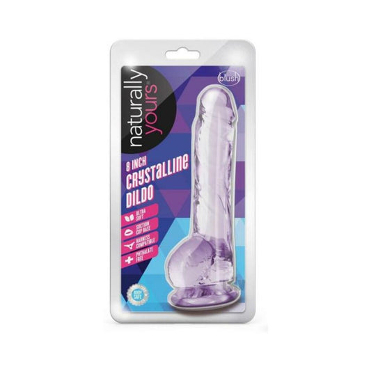 Naturally Yours Crystalline Dildo 8 In. Amethyst