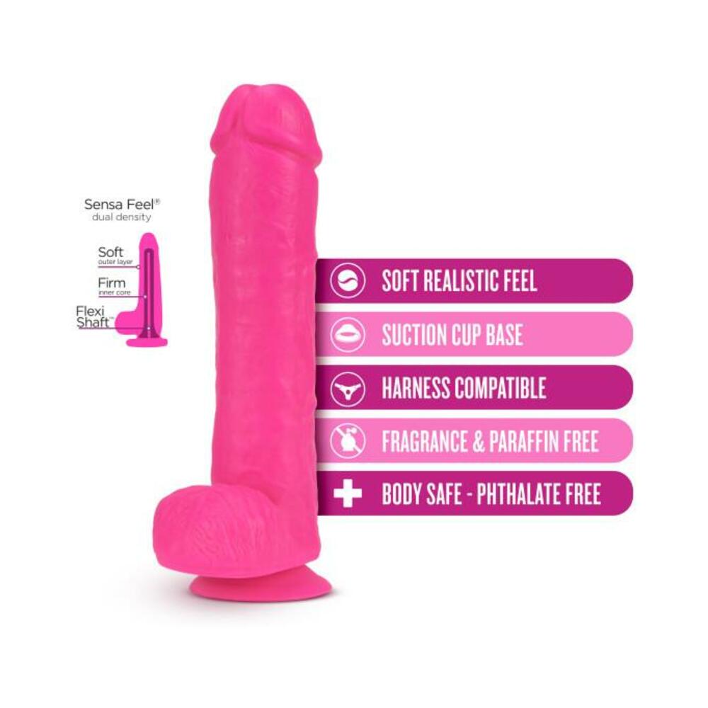 Neo Dual Density Dildo 11` Neon Pink