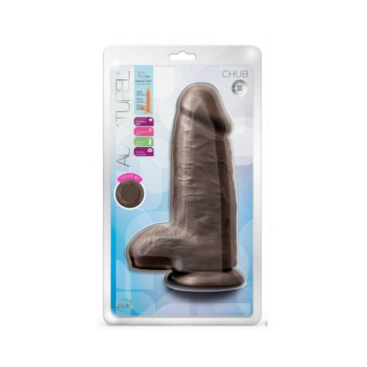 Au Naturel Chub Dildo 10 In. Chocolate