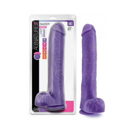 Au Naturel Bold Daddy Dildo 14 In. Purple