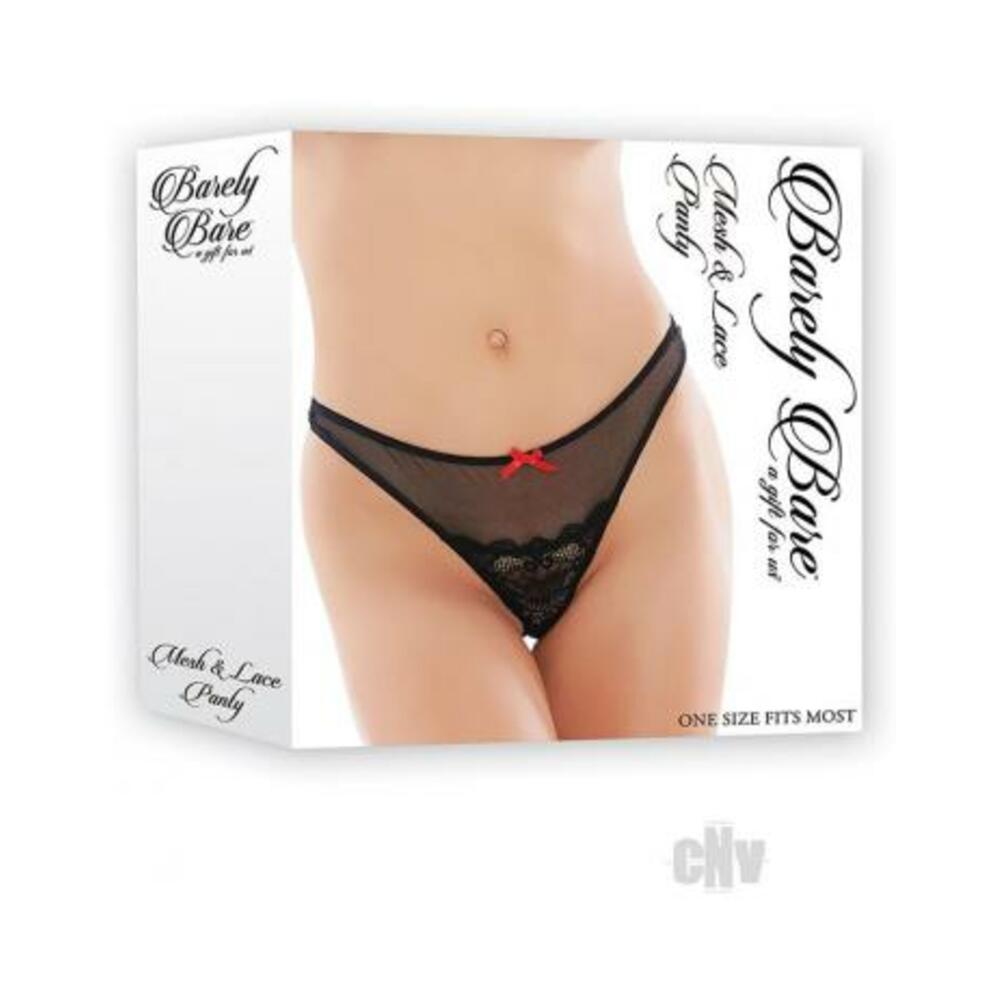 Barely Bare Mesh & Lace Panty Black Os