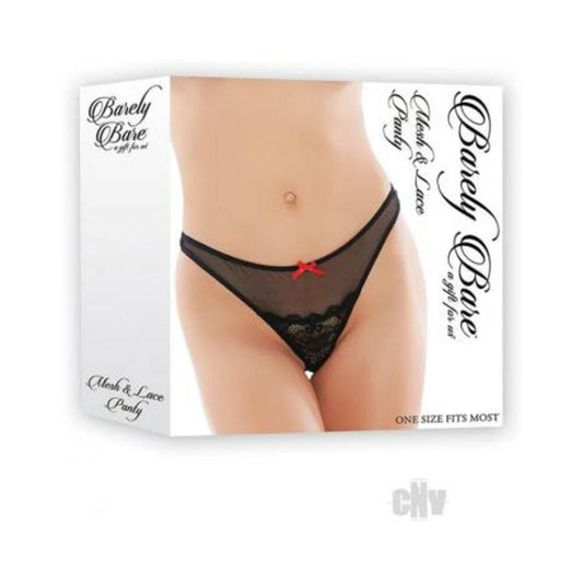 Barely Bare Mesh & Lace Panty Black Os