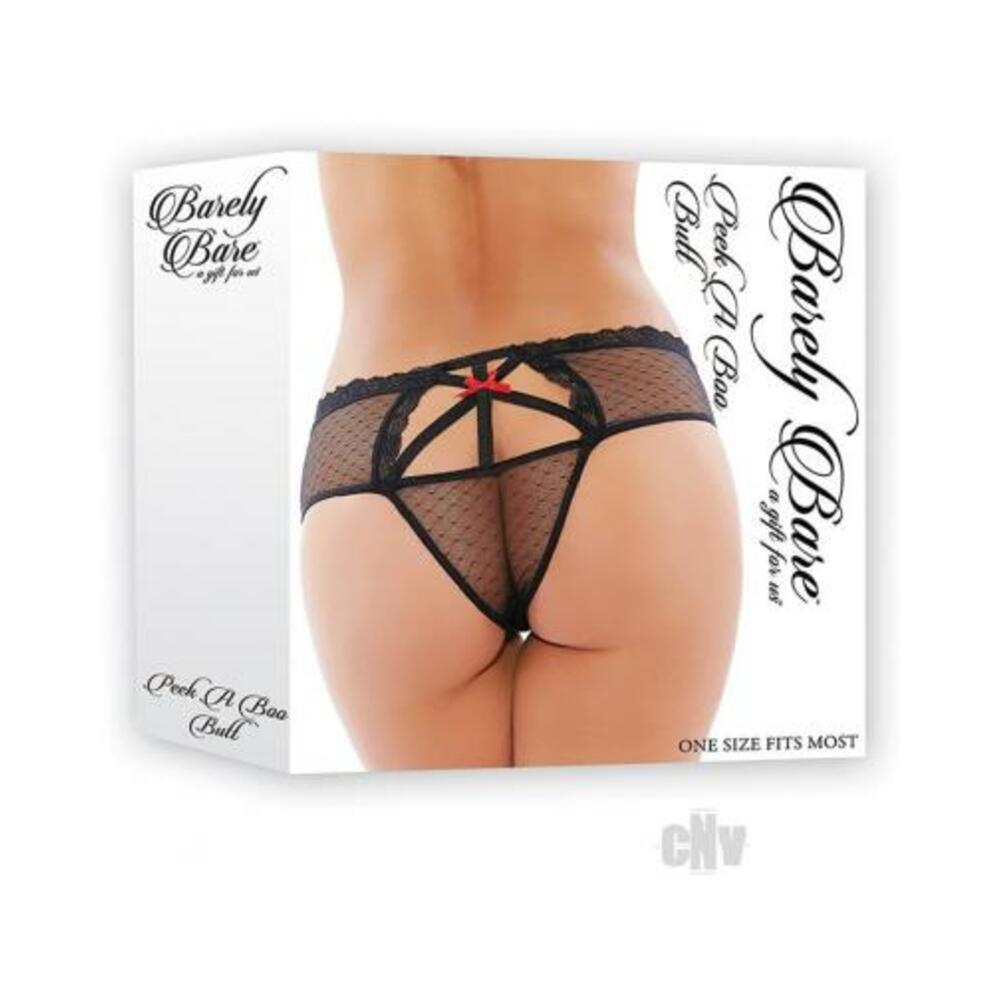 Barely Bare Peek-a-boo Butt Panty Black Os