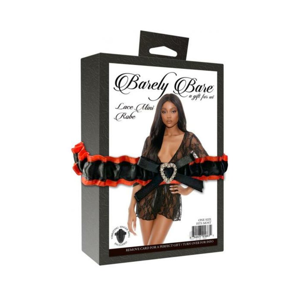 Barely Bare Lace Mini Robe Black O/S