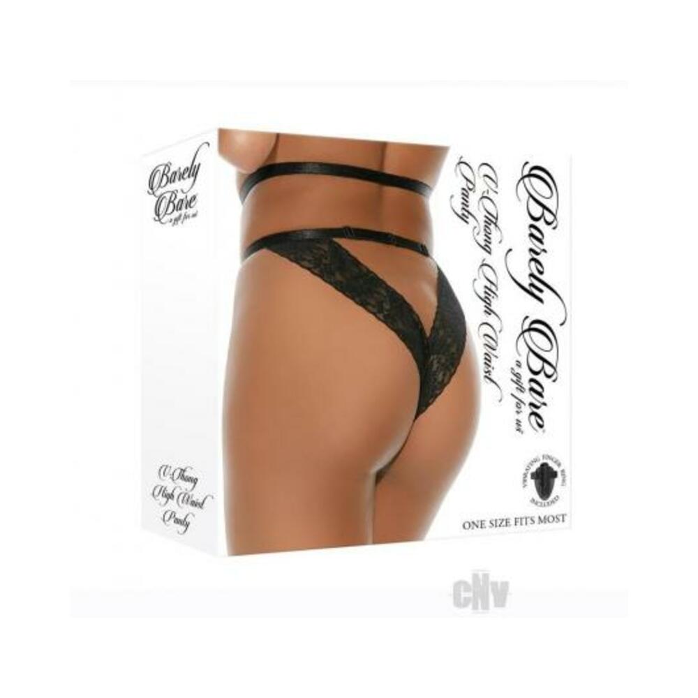 Barely Bare V-thong High-waist Panty Black O/s