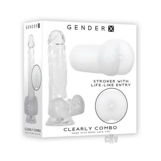 Gender X Clearly Combo Dildo And Stroker Clear