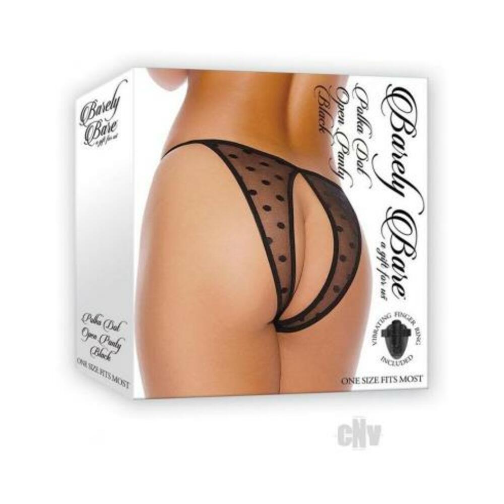 Barely B Polka Dot Open Panty Blk