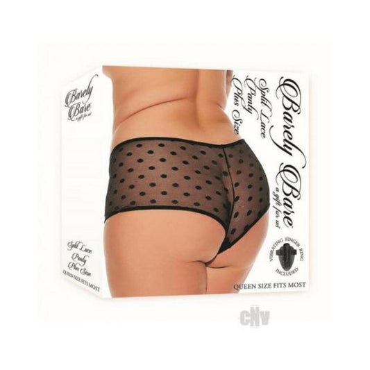 Barely B Split Lace Panty Plus Black