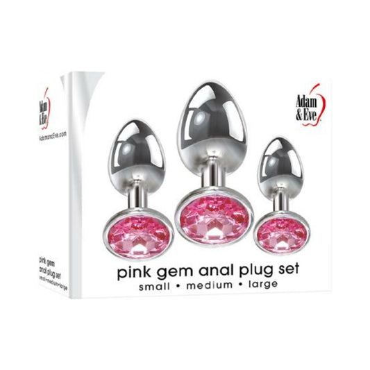 Aande Pink Gem Glass Plug Set