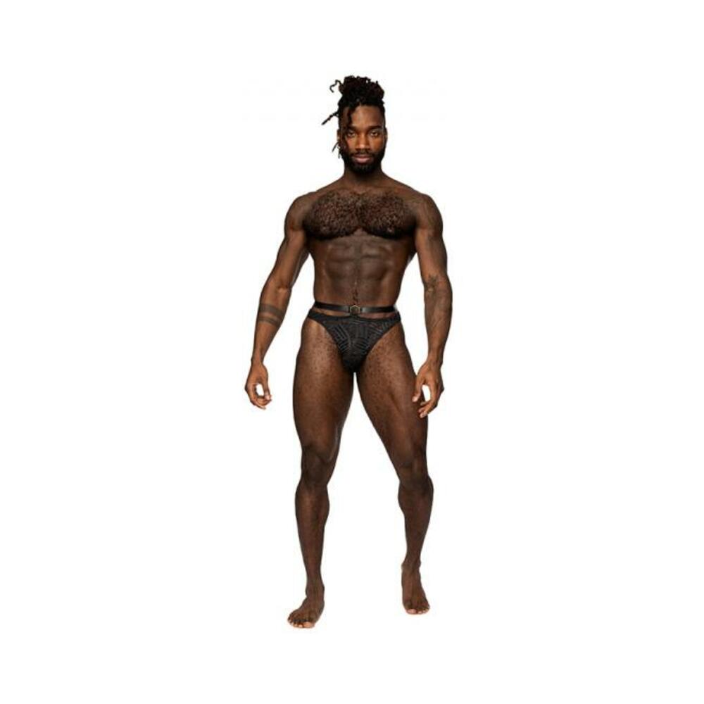 Male Power Rude Awakening Strap Thong Black L/xl