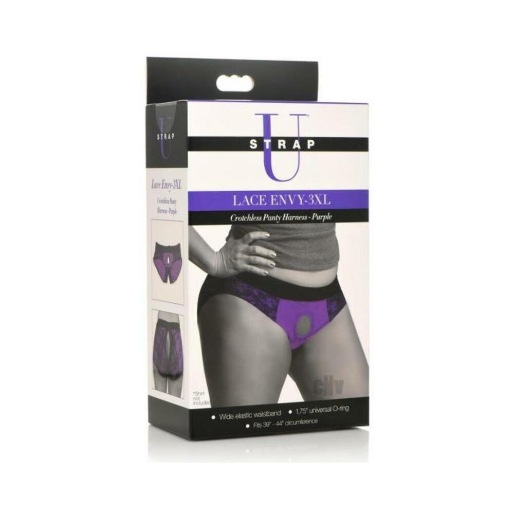 Strap U Lace Envy Crotchless 3xl Purple