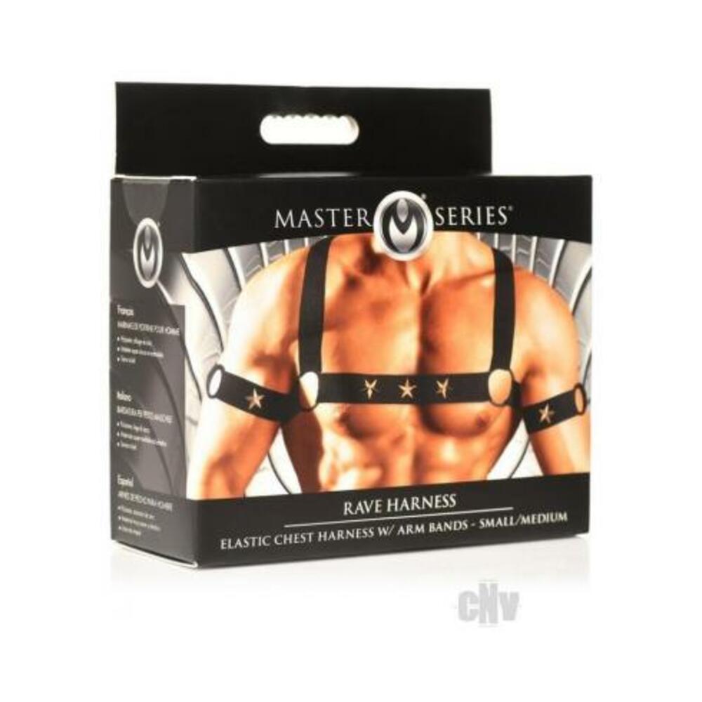 Ms Rave Chest Harness S/m Blk/gld