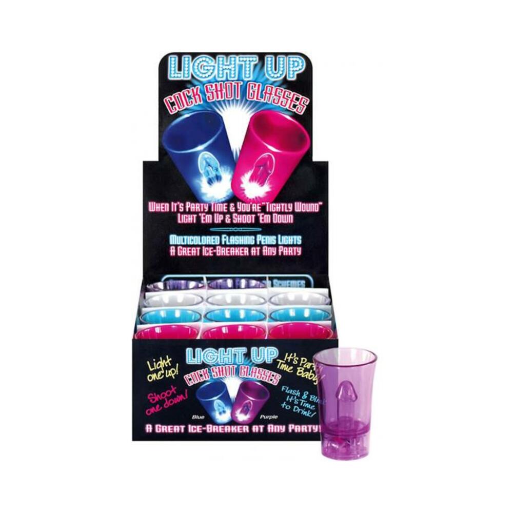 Light Up Cock Shot Glasses 12 Piece Display