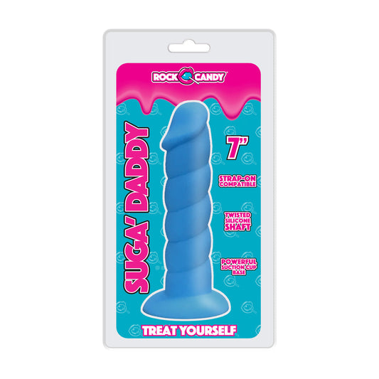 Rock Candy Suga Daddy 7 Silicone Dildo - Blue