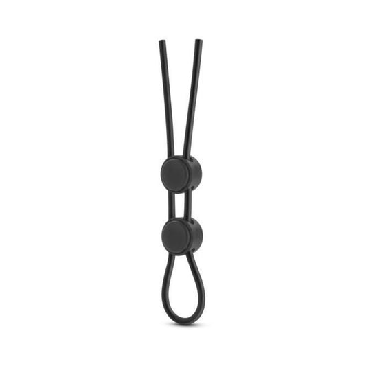 Stay Hard Silicone Double Loop Cock Ring Black