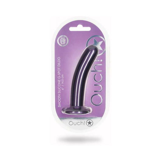 Shots Ouch! Smooth Silicone 6 In. G-spot Dildo Metallic Purple