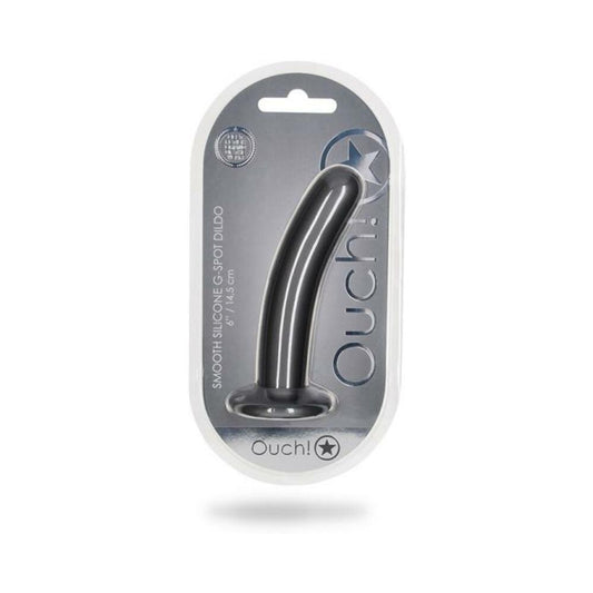 Shots Ouch! Smooth Silicone 6 In. G-spot Dildo Gunmetal
