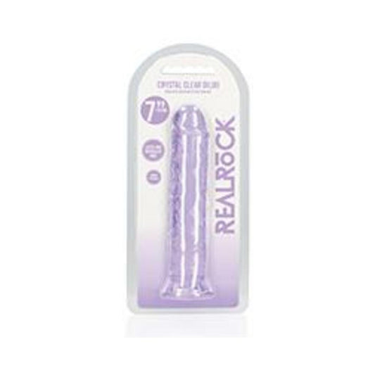 Shots Realrock Crystal Clear 7" Straight Dildo W/suction Cup - Purple