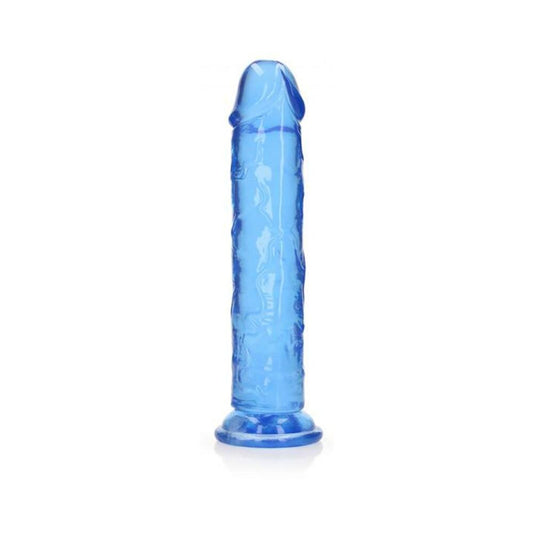 Realrock Crystal Clear Straight 11 In. Dildo Without Balls Blue